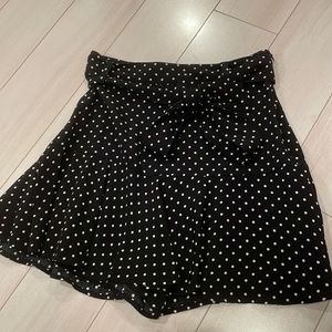 Zara xs black and white polka dot high-waisted skort with waist strap. WORN ONCE